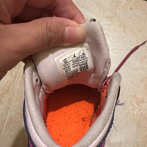 Nike Kids' Navy, Orange, and Pink Sneakers - Picture 2 of 4